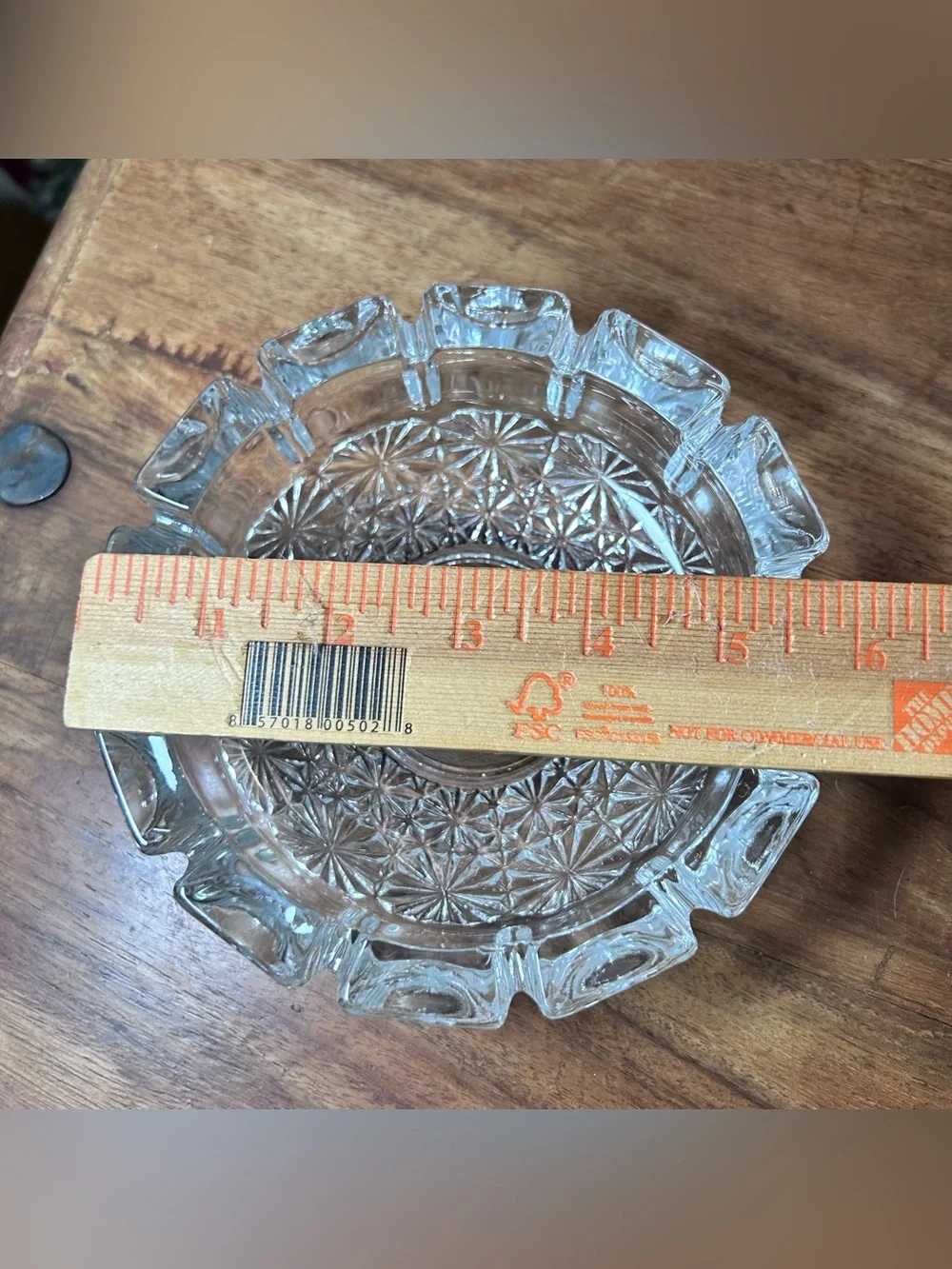 Camel Clear Glass Ashtray 90’s Starburst Pattern Heavy